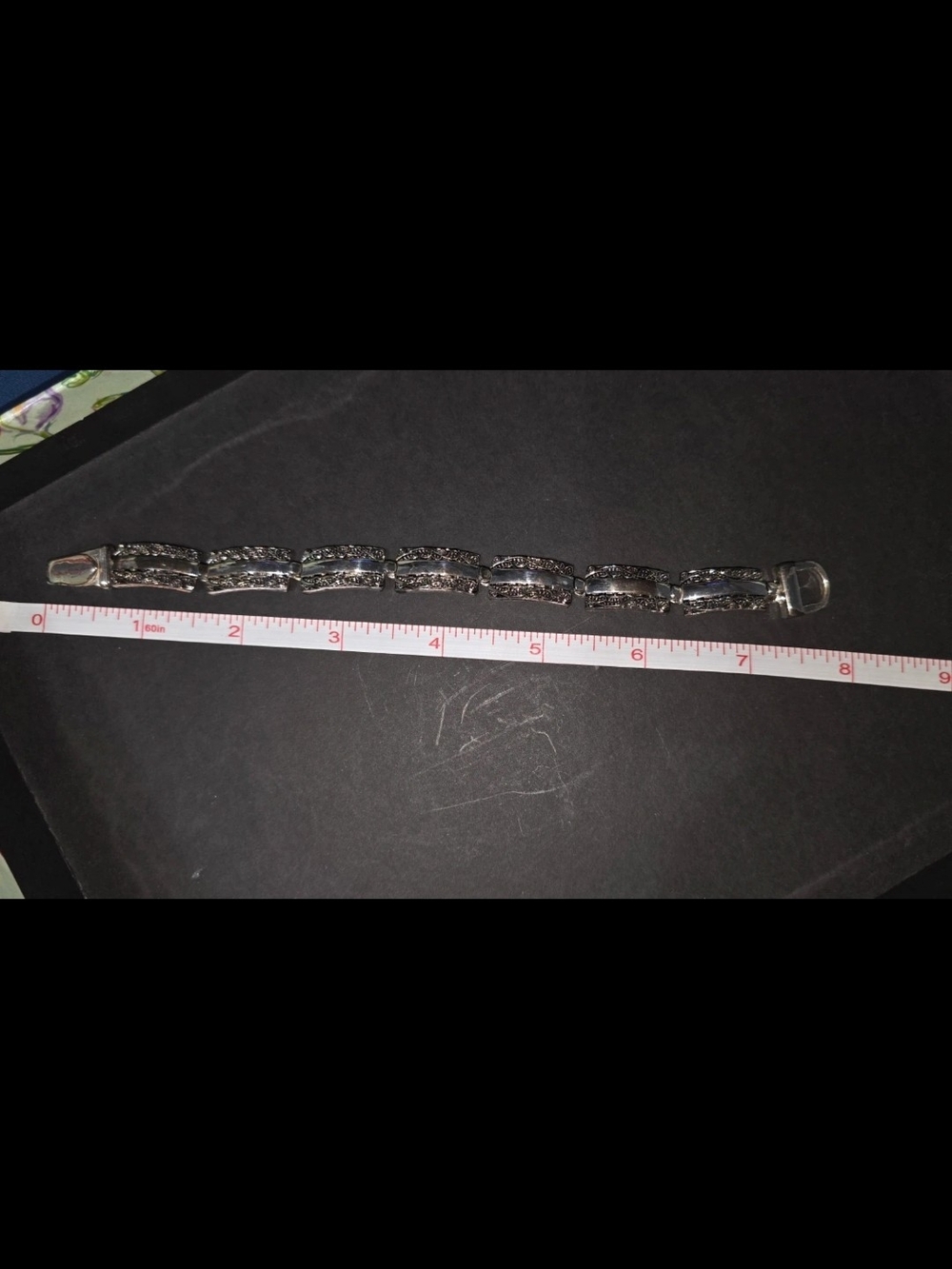 Source Unknown Silver-Tone Crystal Link Bracelet